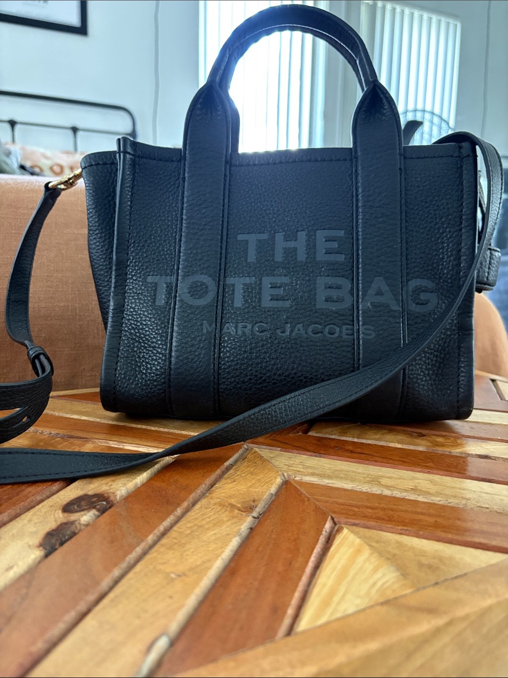 Marc Jacobs Black Pebbled Leather 'The Tote Bag' Crossbody